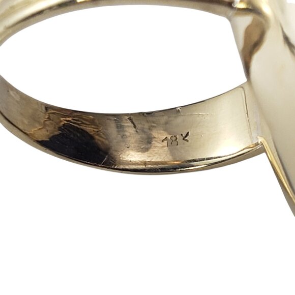 18K Yellow Gold Lapis Lazuli Ring Size 7.5-7.75 #22722 - Picture 6 of 8